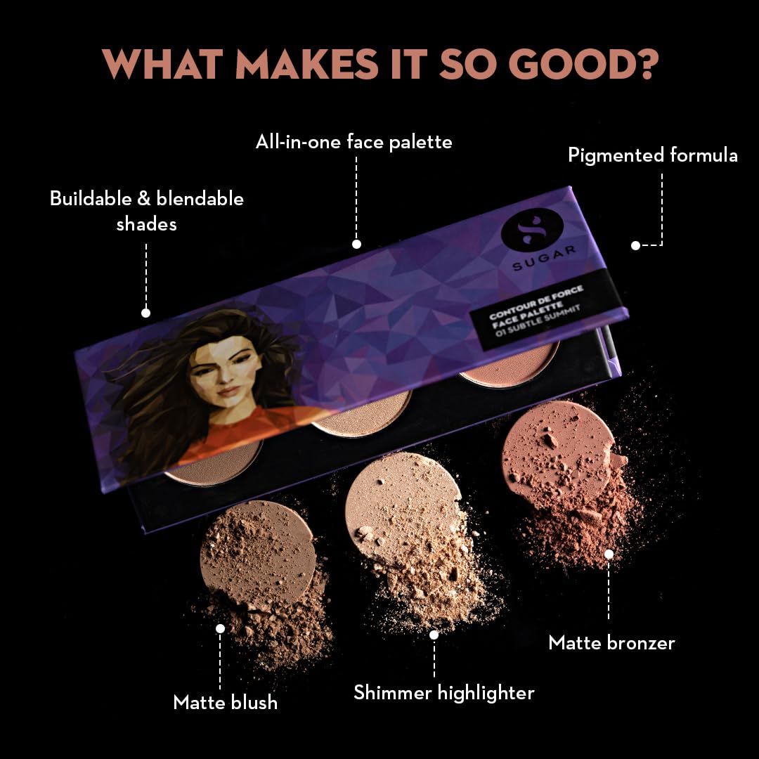 Sugar Cosmetics Contour De Force Face Palette: 01 Subtle Summit
