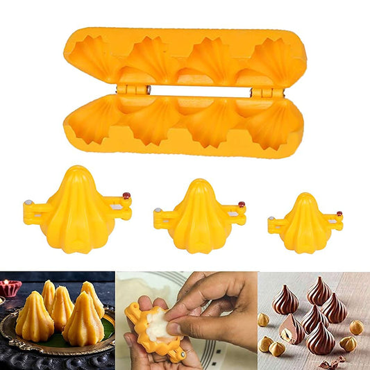 iKonbi Multi Utility Plastic Modak Mould Set for Ganesh Festival Includes 3 Different