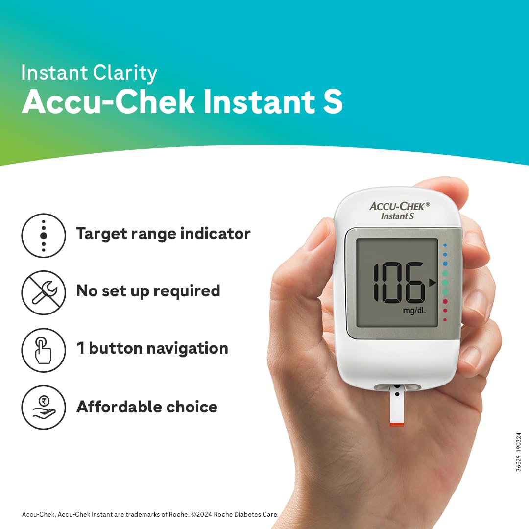 Accu-Chek Instant S Glucometer: Free 10 Test Strips