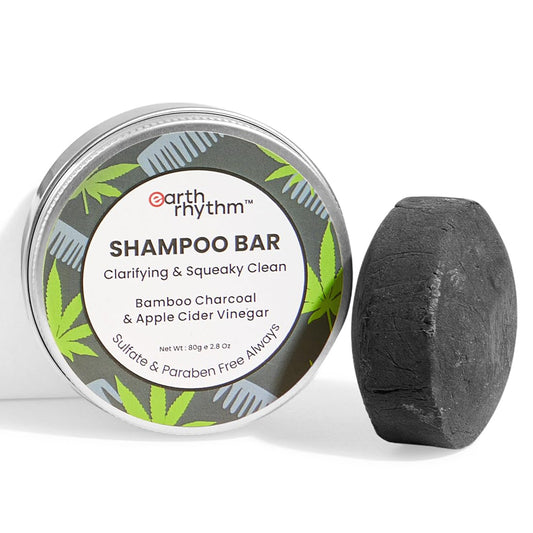 Earth Rhythm Charcoal Shampoo Bar: Clarifies Scalp, Paraben Free,