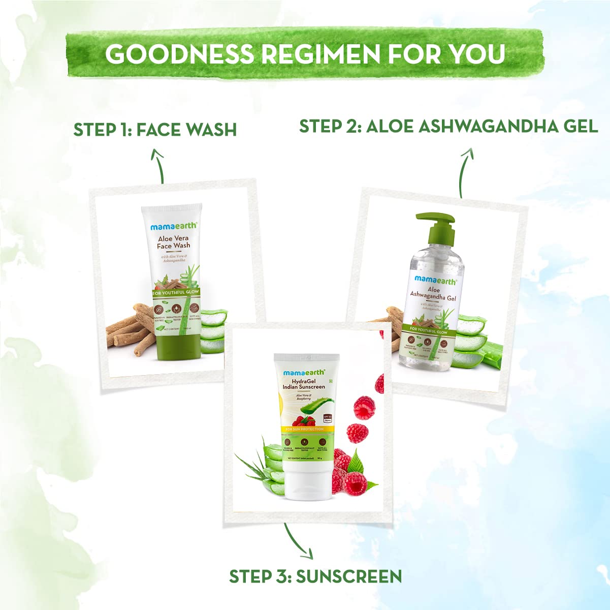 Mamaearth Aloe Ashwagandha Gel: Aloe Vera & Ashwagandha, 300 ml