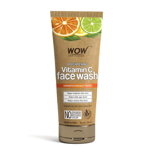 WOW Vitamin C Face Wash: Brightening, Eco-Friendly Tube, 100