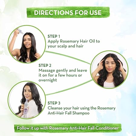 Mamaearth Rosemary Hair Growth Combo: Oil + Anti Hairfall Shampoo, 490 g