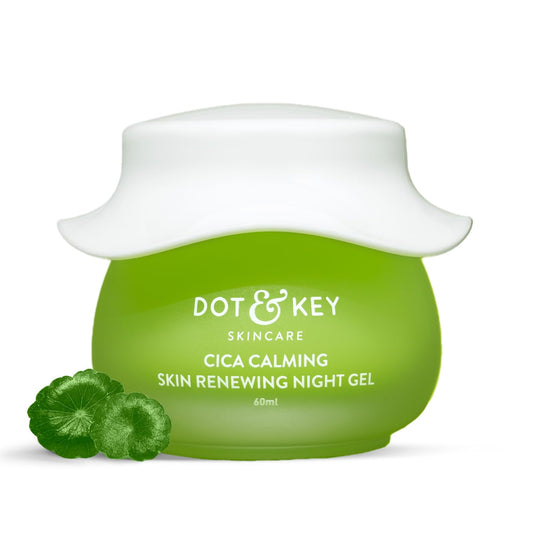 Dot & Key Cica Calming Skin Renewing Night Gel, 60ml | Soothing Gel for Oily & Acne-Prone