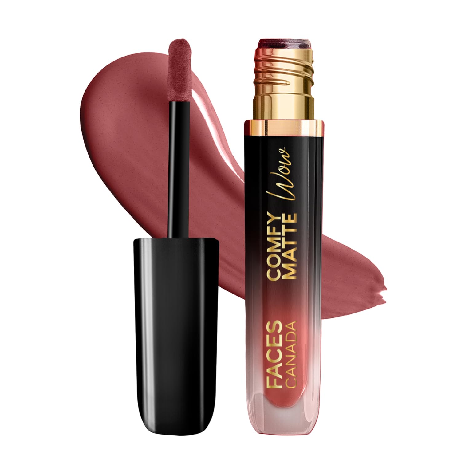 FACESCANADA Comfy Matte Wow Liquid Lipstick - Choco Couture 01, 3.8Ml One Swipe Applicatio