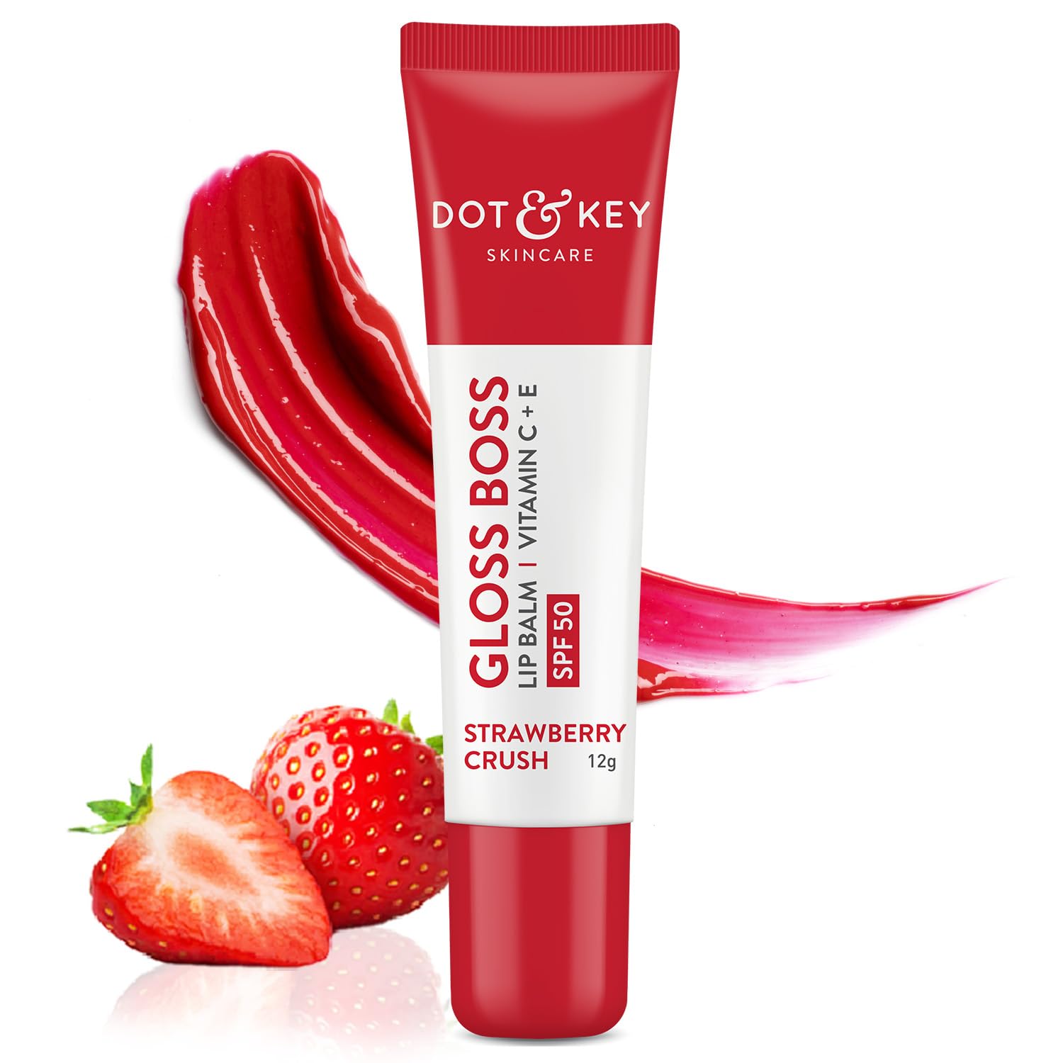 Dot & Key Strawberry LipBalm (12gm) for Moisturization Soft and Naturally Brightens Lips T