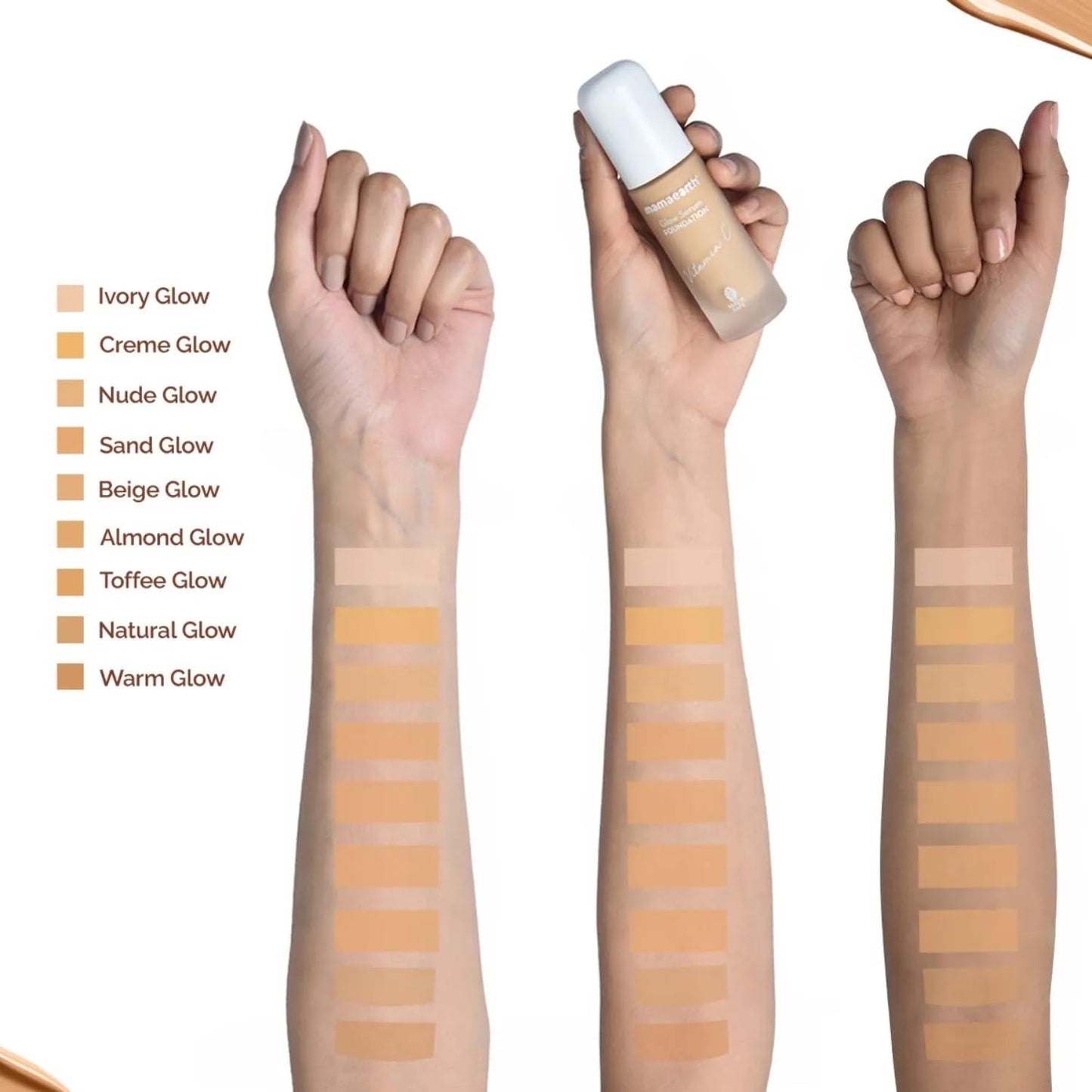 Mamaearth Glow Serum Foundation: 01 Ivory Glow, Vitamin C & Turmeric, 30 ml