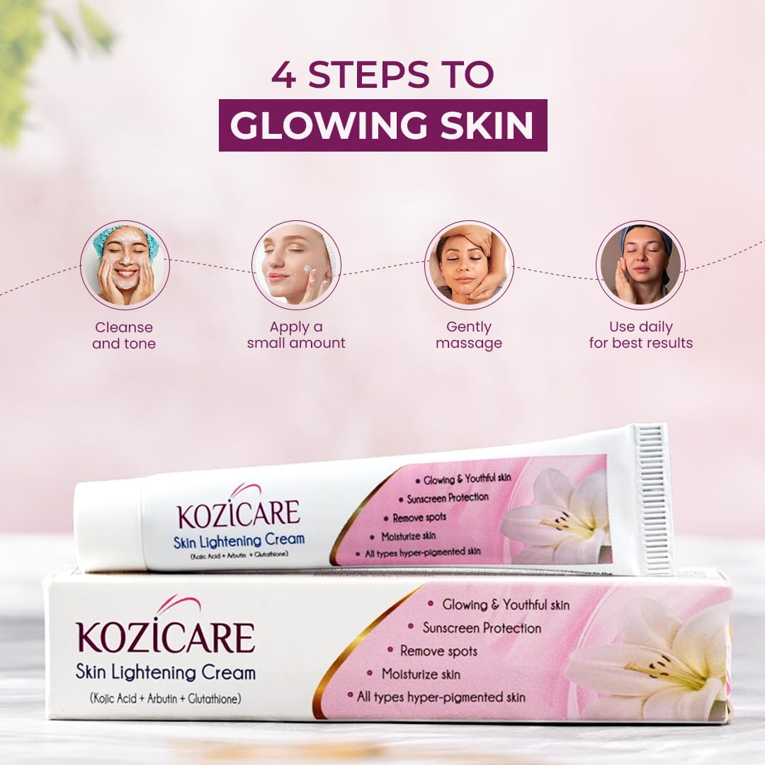 Kozicare Skin Lightening Cream: Kojic Acid & Arbutin, 15 g