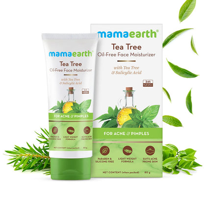 Mamaearth Tea Tree Oil-Free Moisturizer: Tea Tree & Salicylic Acid, 80 ml