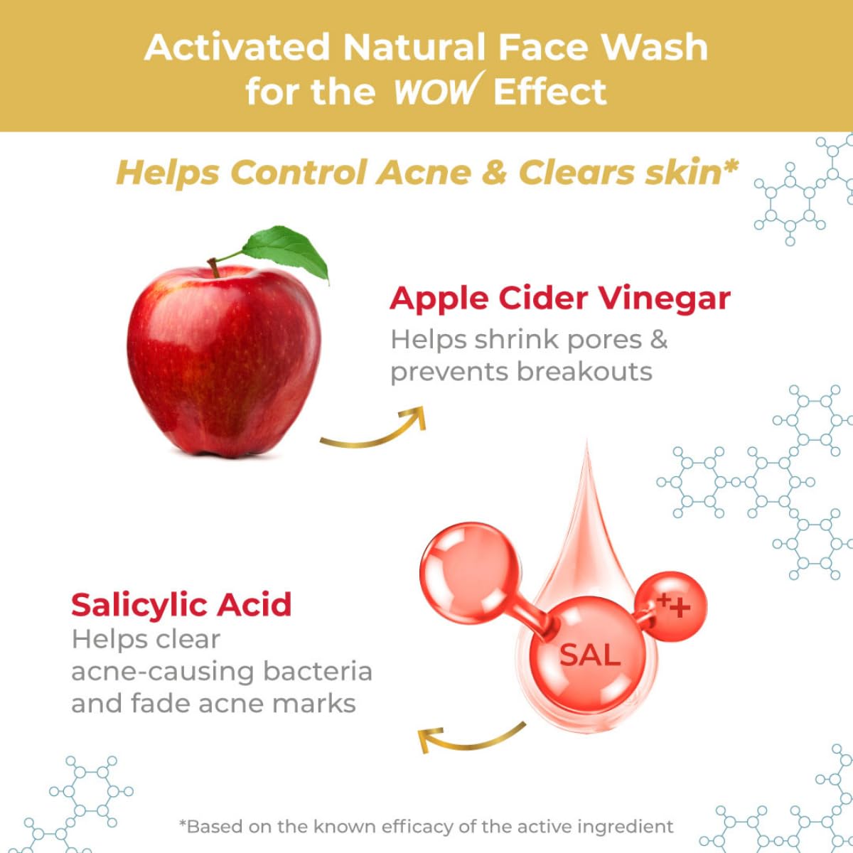 WOW Apple Cider Vinegar Foam Face Wash & Brush: 150 ml