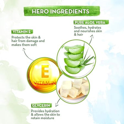 Mamaearth Aloe Vera Gel with Pure Aloe Vera & Vitamin E for Skin and Hair | Hydrates Skin | Soothes Irritated Skin - 300 ml (Pack of 2)