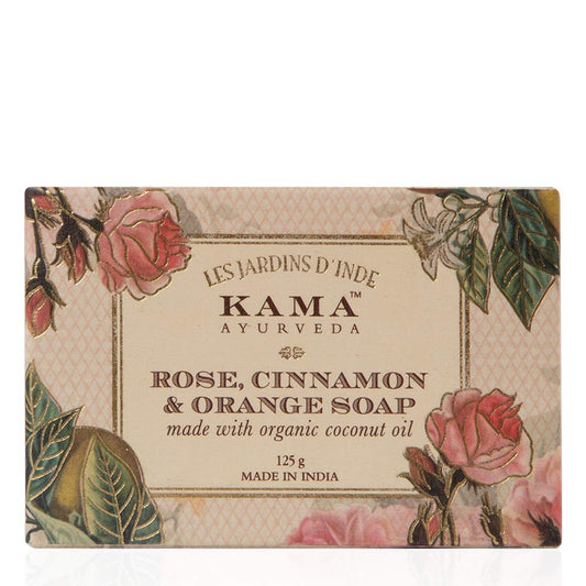 Kama Ayurveda Rose, Orange & Cinnamon Soap with Organic Coconut, Jojoba & Castor Oils: