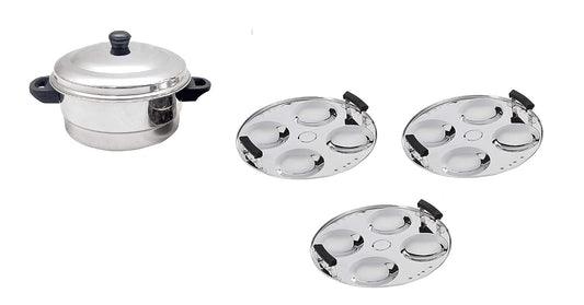 iKonbi Stainless Steel Multipurpose 3 Idli/Steamer Cooker Set of