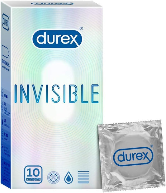 Durex Invisible Super Ultra Thin Condoms, 10