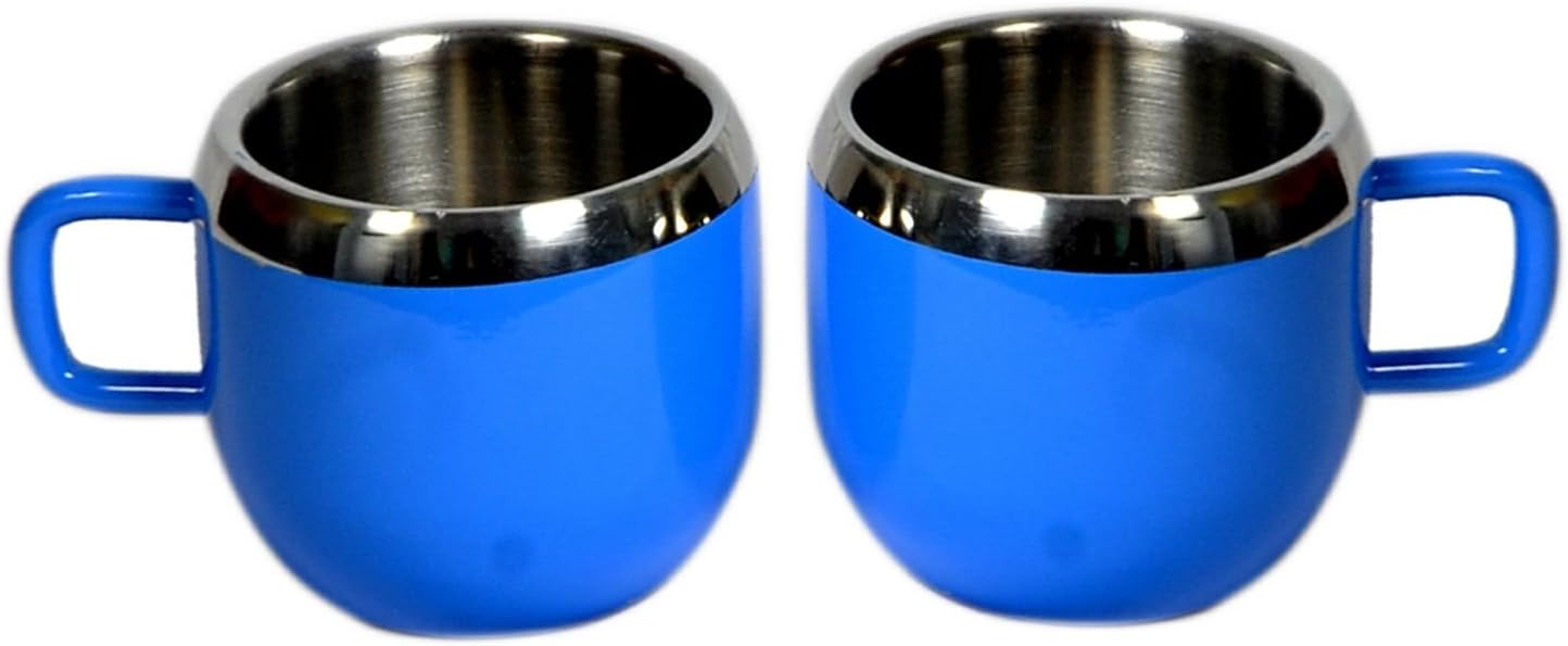 iKonbi Stainless Steel Double Wall Set of 2 Deep Blue Tea