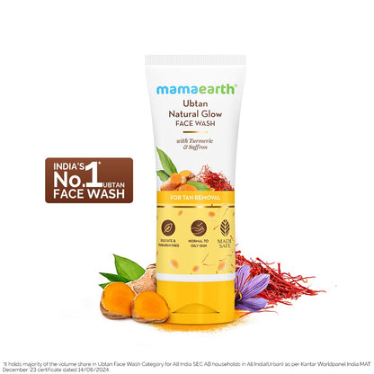 Mamaearth Ubtan Natural Face Wash: Skin Brightening, 100 ml