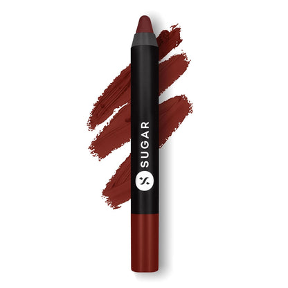 SUGAR Cosmetics Matte As Hell Crayon Lipstick: 36 Veronica Mars (Brown Burnt Orange)