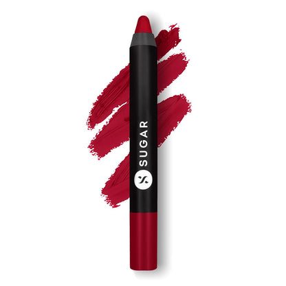 SUGAR Cosmetics Matte As Hell Crayon Lipstick: 08 Jackie Brown (Reddish Brown), 2.8