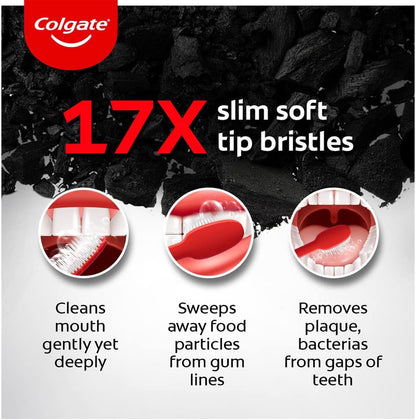 Colgate Slim Soft Charcoal Toothbrush: 4 pcs