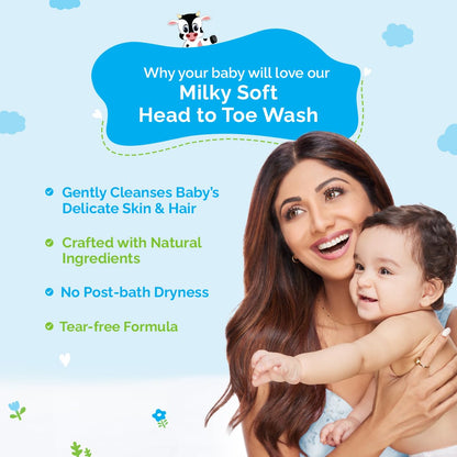 Mamaearth Milky Soft Head to Toe Wash: Oats, Milk & Calendula, 400 ml