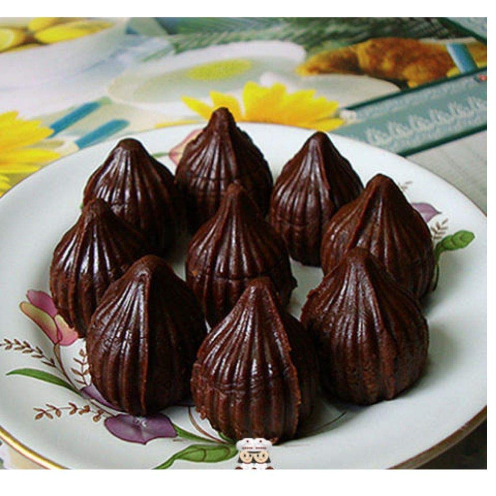 iKonbi Silicone Modak Mould Modak Shape 15 in 1 Chocolate Mould Silicon Brown Chocolate Moulds for Ganesh Chaturti Festivals