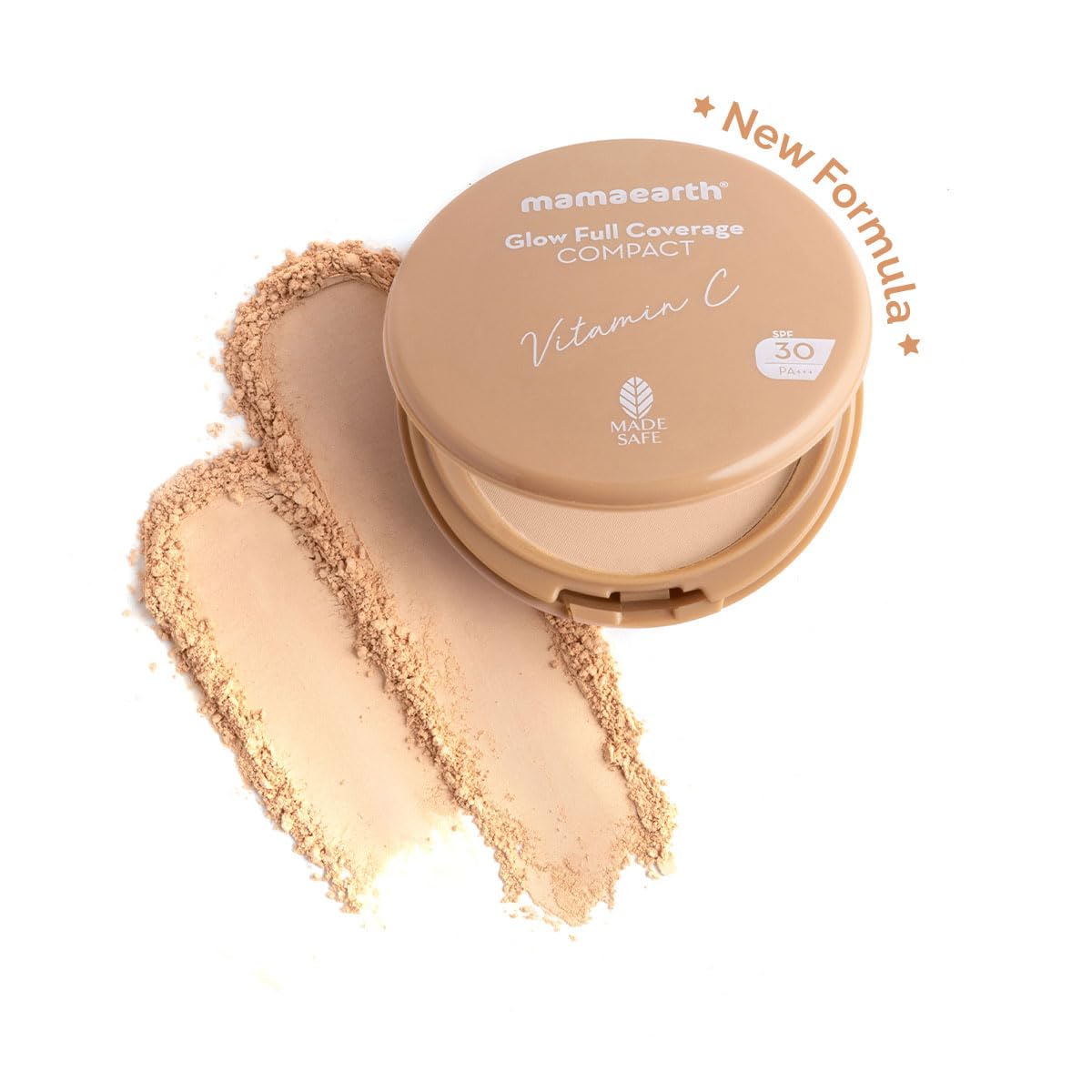 Mamaearth Glow Full Coverage Compact: SPF 30, Vitamin C & Turmeric, 9 g