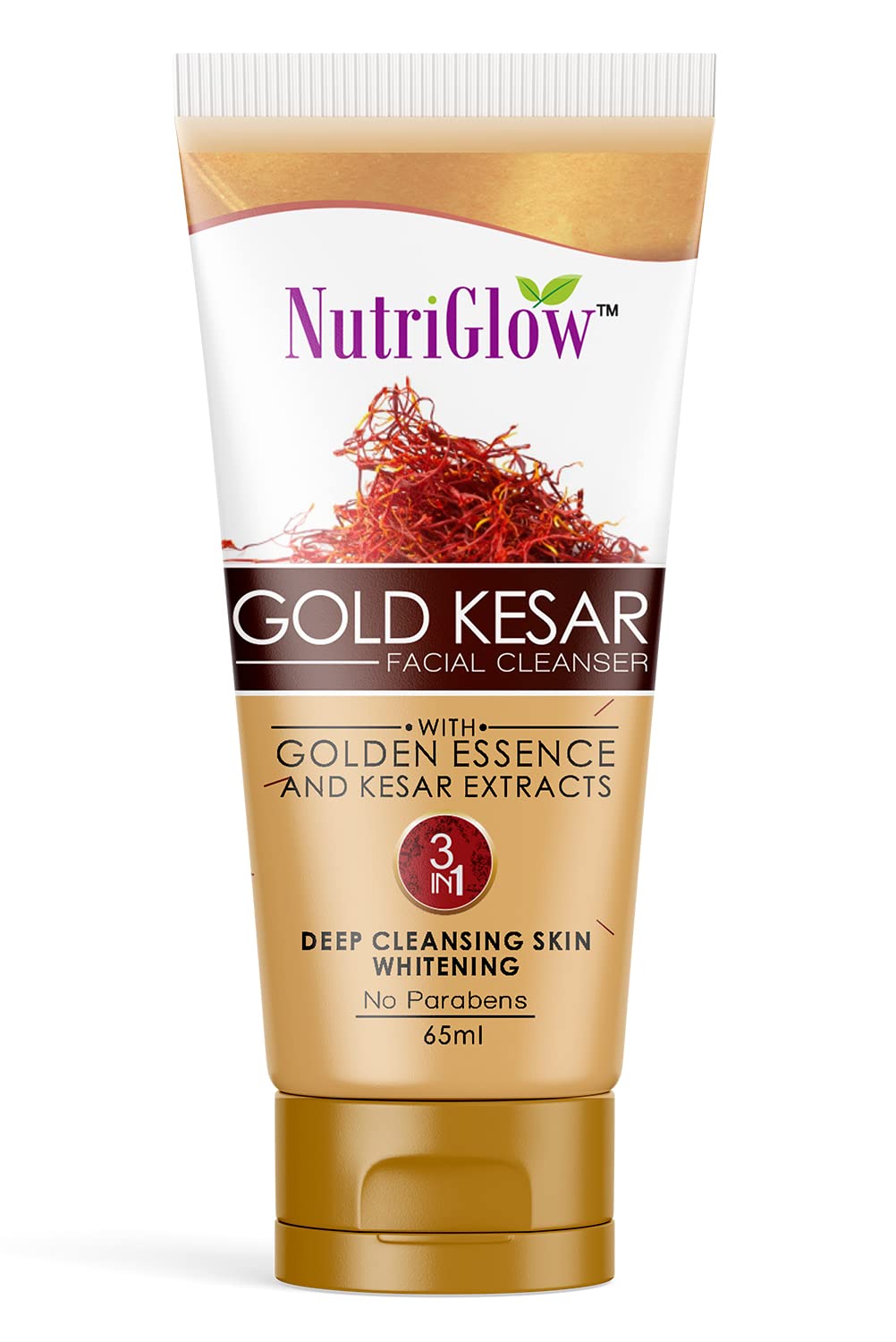 Nutriglow Gold Kesar FaceWash for Deep Cleansing, Tan Removal, Skin Tightening Non Foaming