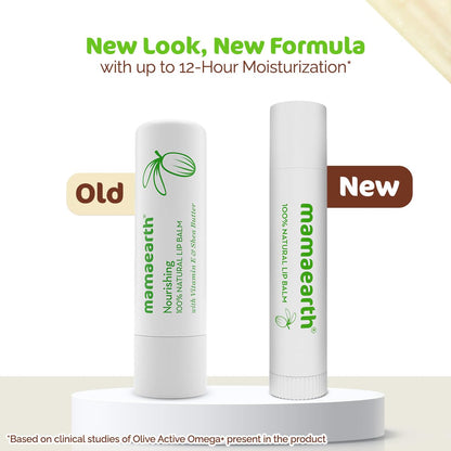 Mamaearth Nourishing 100% Natural LipBalm with Vitamin E and Shea Butter - 4 g | 12-Hour Moisturization | Makes Lips Soft & Supple