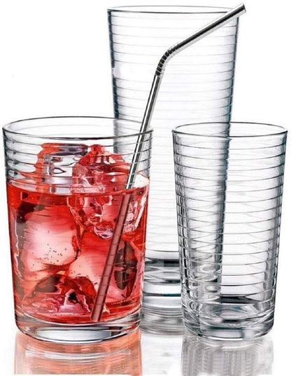 iKonbi Stainless Steel Reusable Food Grade Beverage Drinking Straws with Straw Cleaning Brush