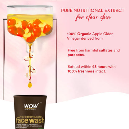 WOW Apple Cider Vinegar Face Wash: Pack of 2, 100 ml each
