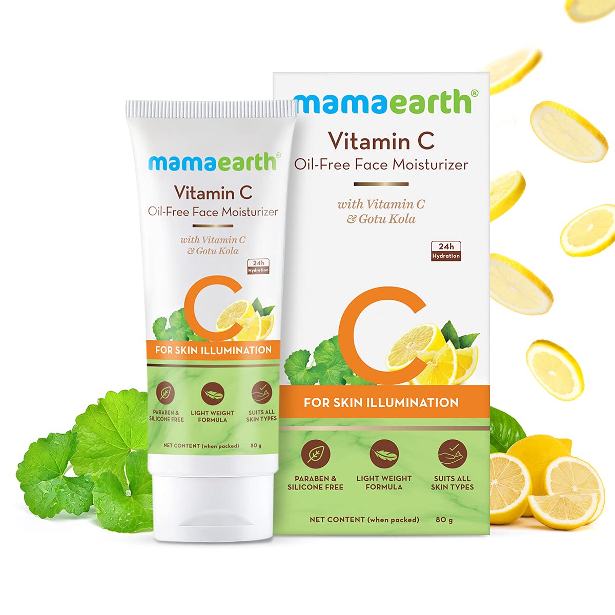 Mamaearth Vitamin C Oil-Free Moisturizer: Vitamin C & Gotu Kola, 80 g