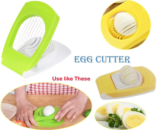 iKonbi Plastic Multi Purpose Egg Cutter and Slicer Kitchen Tool with Stainless Steel