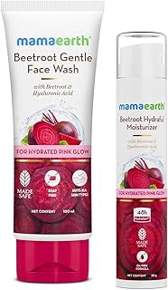 Mamaearth Beetroot Natural Pink Shine Combo: Face Wash 100 ml + Hydraful Moisturizer 50