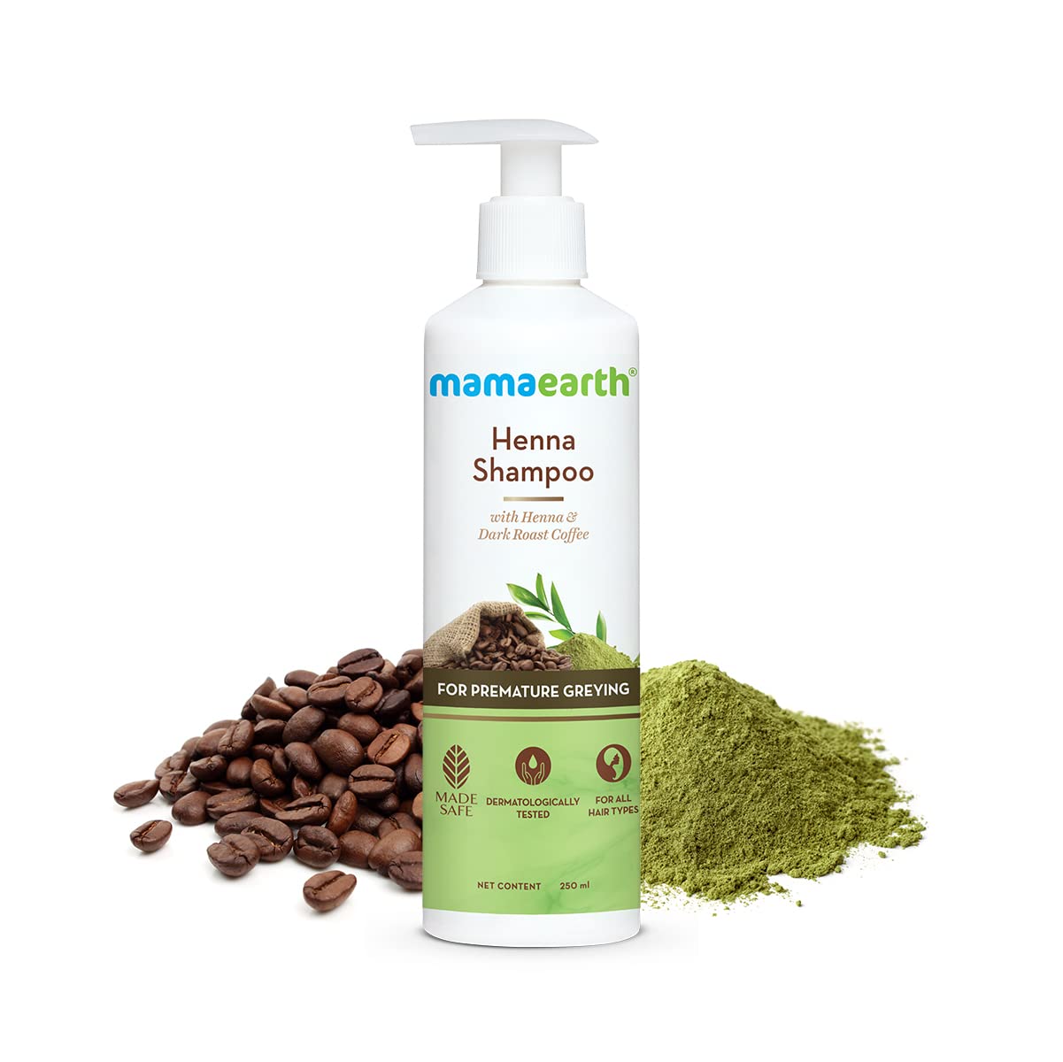 Mamaearth Henna Shampoo: Henna & Deep Roast Coffee, 250 ml