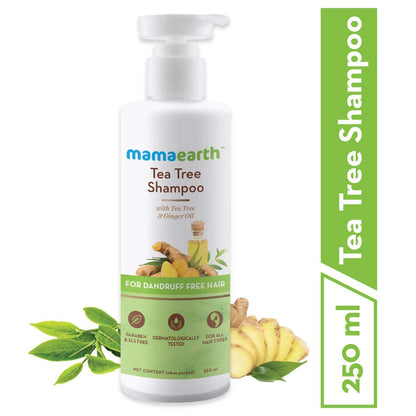 Mamaearth Tea Tree Anti Dandruff Shampoo: Tea Tree & Ginger Oil, 250 ml