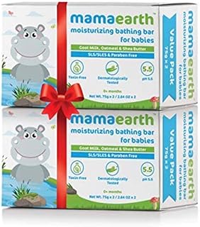 Mamaearth Moisturizing Bathing Bar Soap For Babies - 75g (Pack of 4) | Infused with Goat M