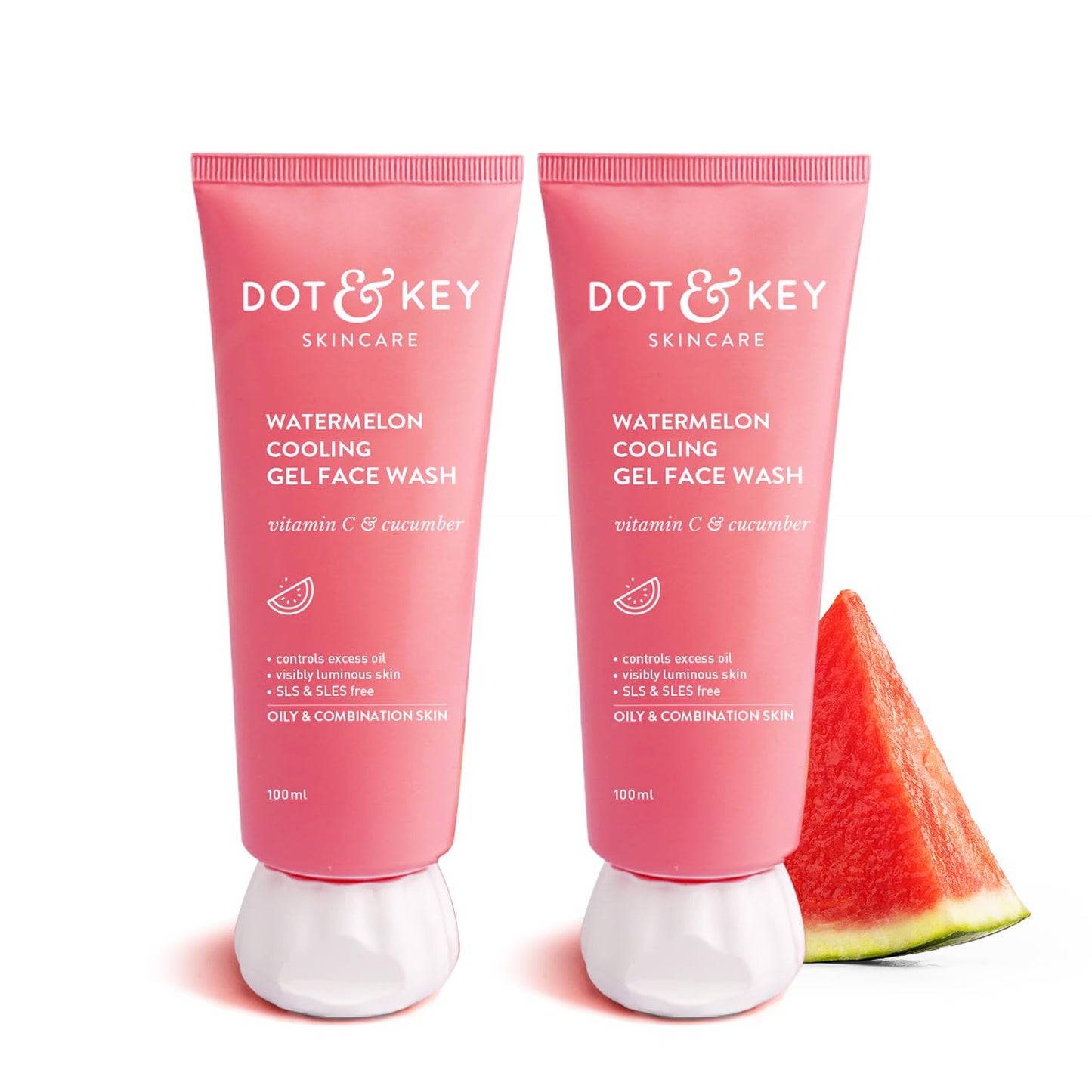 Dot & Key Watermelon Super Glow Gel FaceWash with Vitamin C & Cucumber FaceWash for Glowing Skin, Pigmentation and Dark Spot Reduction Normal, Combination & Oily Skin (200ml)