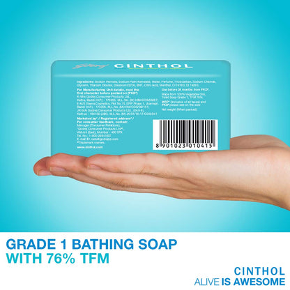 Cinthol Bath Cool Soap: 100 g, Pack of 5