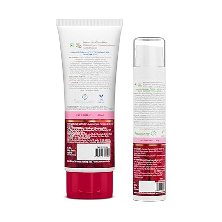 Mamaearth Beetroot Natural Pink Shine Combo: Face Wash 100 ml + Hydraful Moisturizer 50 ml