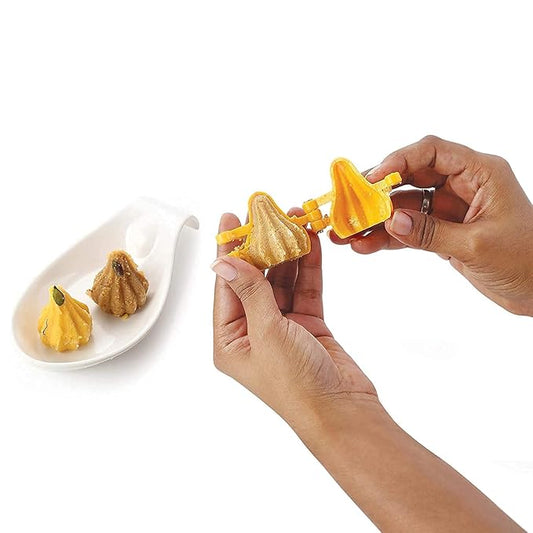 iKonbi Ganpati Modak Mould/Modak Maker/Modak Sancha of Plastic Set of 2 Samll 1 NO. Size - Yellow