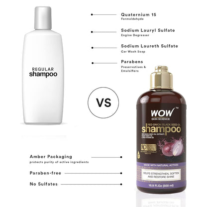 WOW Red Onion Black Seed Oil Shampoo: 500 ml