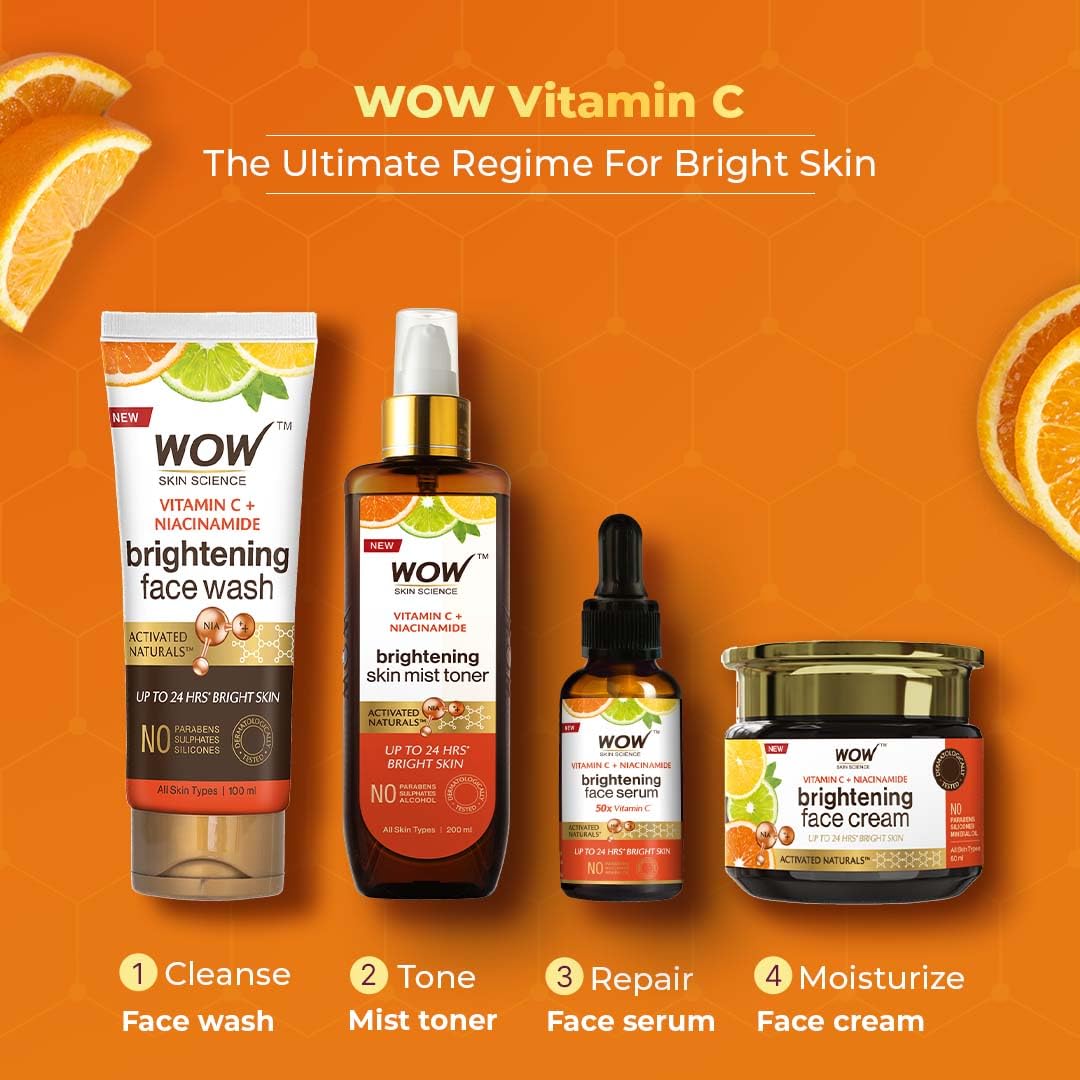 WOW Vitamin C Face Wash with Brush: 100 ml