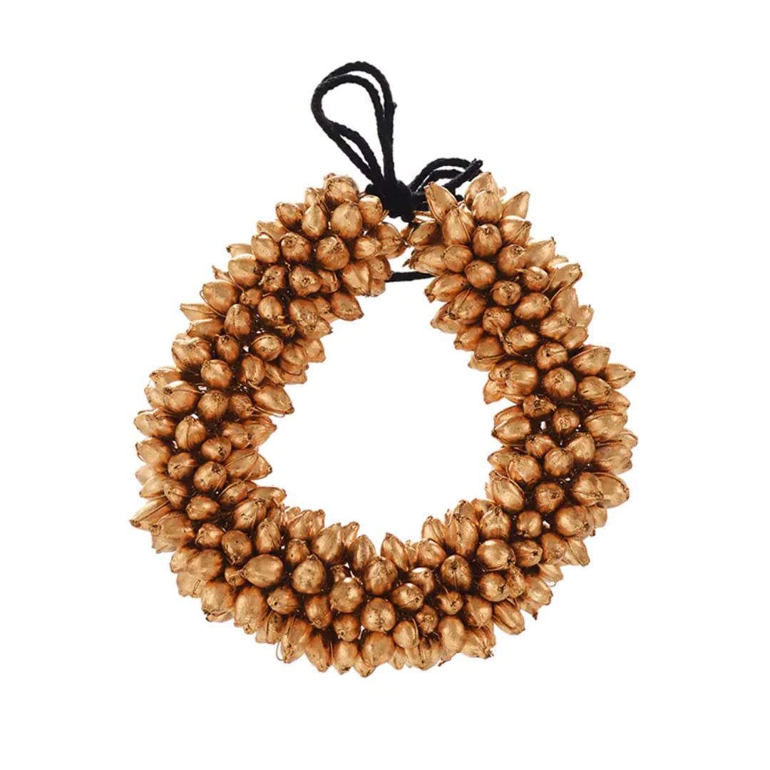 iKonbi Golden Beads Hair Gajra: For Bun, Dance Accessory, Gold, Pack of