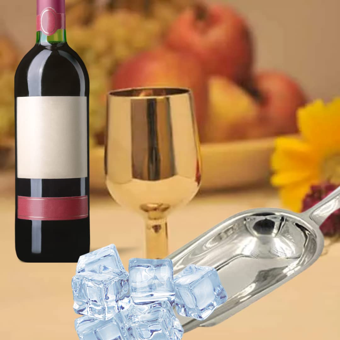 iKonbi Stainless Steel Ice Scoop,Ice Picker,Popcorn Scoop,Atta Scoop/Shovel Kitchen Scoop Heavy Duty,Dishwasher Safe 1Pack, Silver