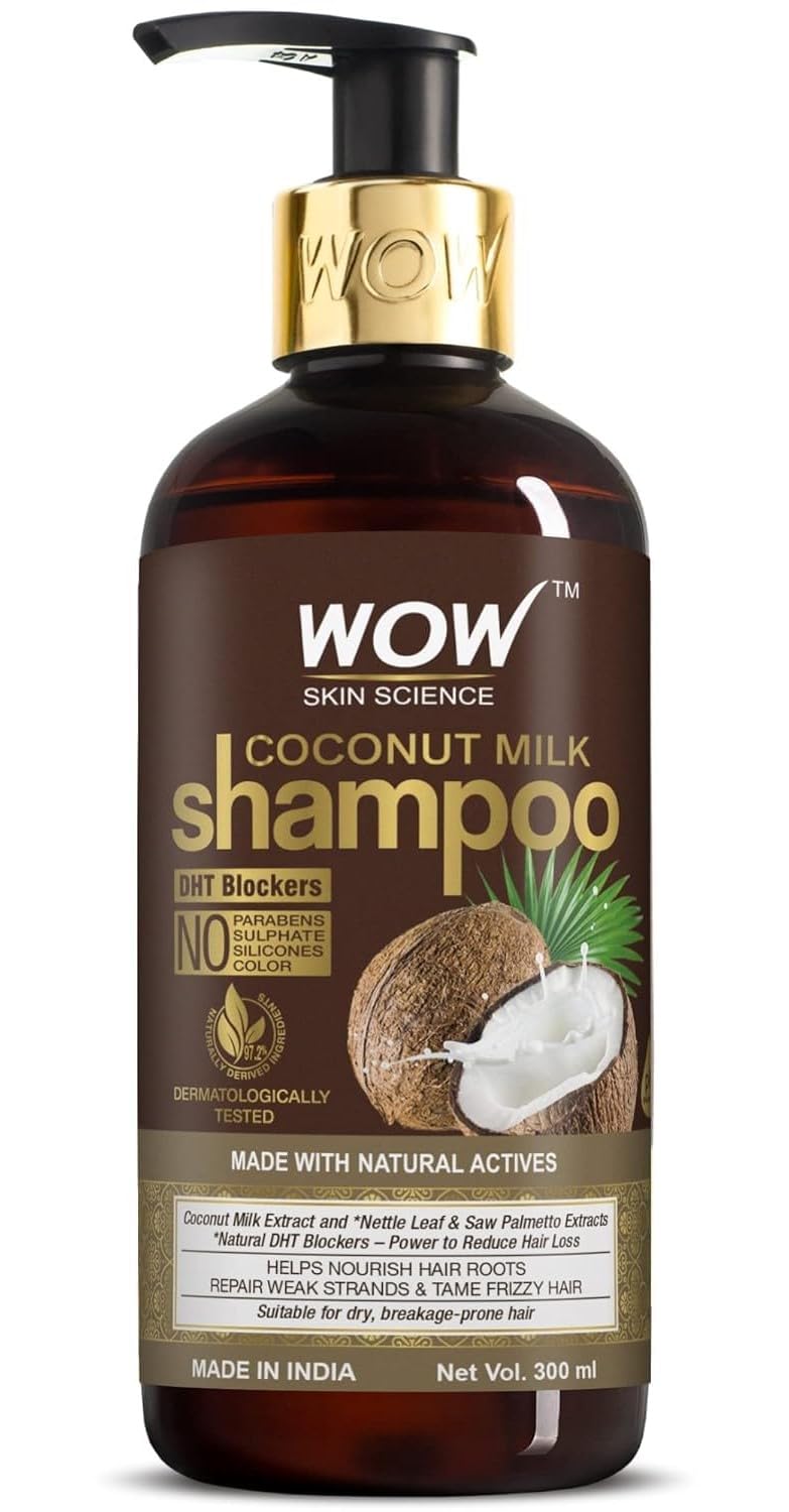 WOW Coconut Milk Shampoo: Hair Fall/Strength/Damage/Thinning, 300
