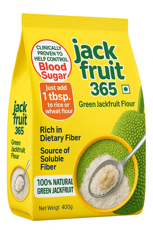 Jackfruit365 Jackfruit Flour, Helps in Sugar - Soluble Fiber 14.10 oz - 400gm (Pack of 2)
