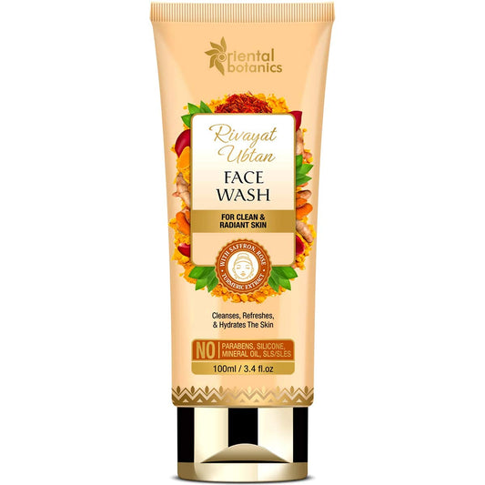 Oriental Botanics Rivayat Ubtan Face Wash: Saffron, Rose & Turmeric, 100 ml