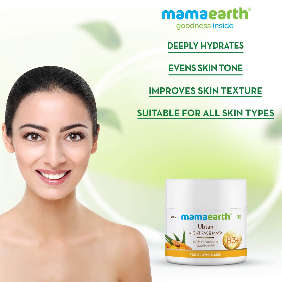 Mamaearth Ubtan Night Sleep Face Mask: Turmeric & Niacinamide, 100 g