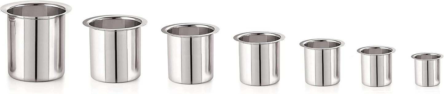iKonbi Stainless Steel Deep Gunj for Milk & Water, Tapeli, Milk Warmer Set of