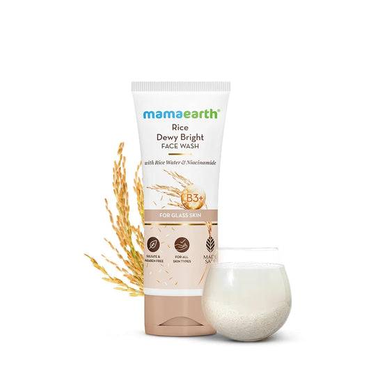 Mamaearth Rice Face Wash: Rice Water & Niacinamide, 100 ml